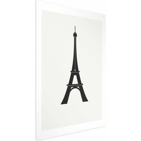 Poster – Eiffelturm, einfache Grafik in Schwarzweiß (1/4)