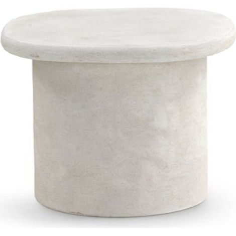 table basse en polyrésine couleur ciment blanc