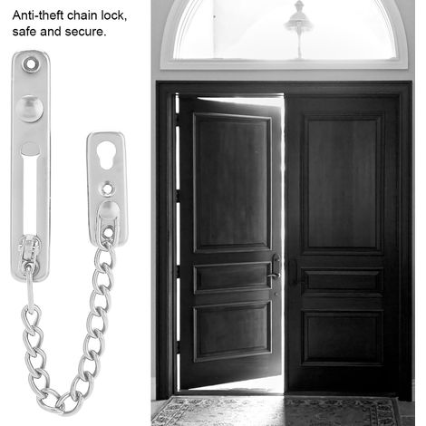 Edelstahl-Sicherheitskette mit Diebstahlsicherung für Innentüren, Häuser und Hotels (3 Stück) (1/5)