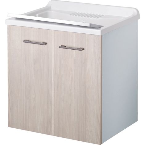 Lavatoio sospeso 60x50 con doppie ante olmo (1/2)