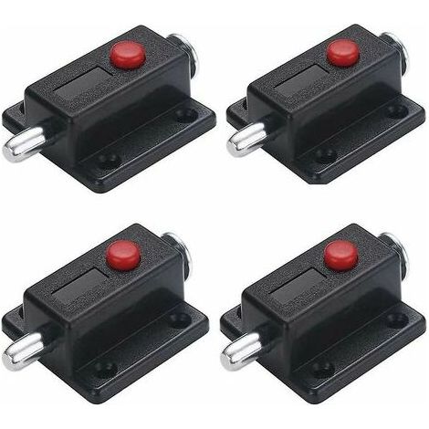 Loquets et verrous à ressort pour porte, poignée de fenêtre, serrure de porte automatique, verrou de tiroir avec bouton à ressort (4 pièces)