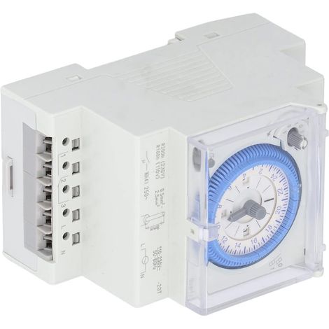 Programmateur Prise Electrique, 110-230V 24 Heures Minuterie Mécanique Interrupteur Prise Programmable Prise Minuteur Programmable Minuterie Programmable avec Réserve de Marche (1/5)