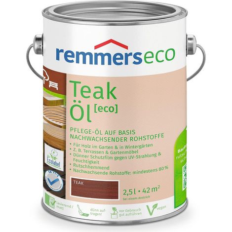 Remmers Teak-Öl [eco], 2,5 Liter, Teaköl für aussen und innen, optimal für Teak Gartenmöbel oder Teak Holzterrassen, ökologisch, bienenverträglich