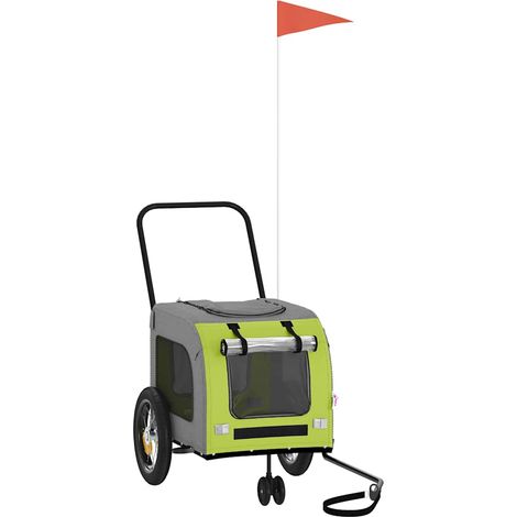 Remorque de vélo pour animaux vert et gris 124,5 x 63,5 x 53 cm CFW983327 (1/5)