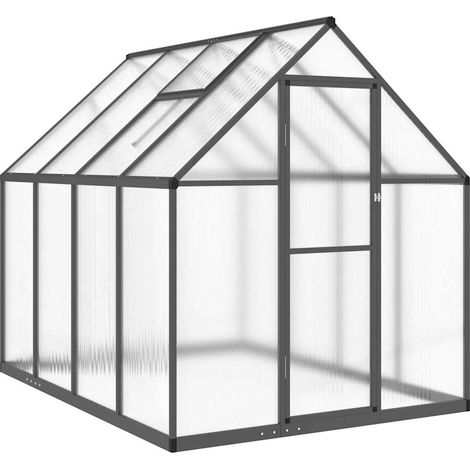 Serra tenda riparo piante fiori ortaggi con telaio di base 224 x 169 x 195 cm alluminio antracite 020044496