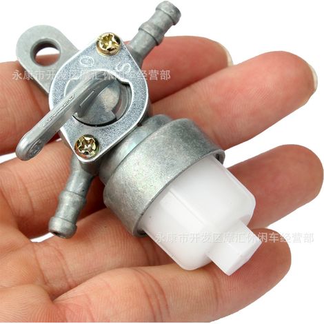 Off-road motorcycles, ATVs, beach buggies, GY6 scooters, street bikes, fuel line switch with two fuel valves (one inlet, one outlet). (1/4)