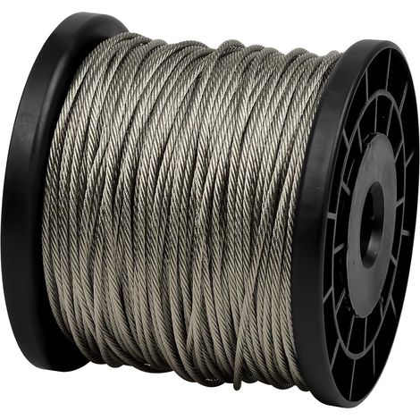 60 m Metal Cable, 2 mm Stainless Steel Wire Spool, Stainless Steel Hanging Wire, Stainless Steel Rope for Hanging Photo Frame, Railing Cable. Can Hold Up to 380 LB (1/5)