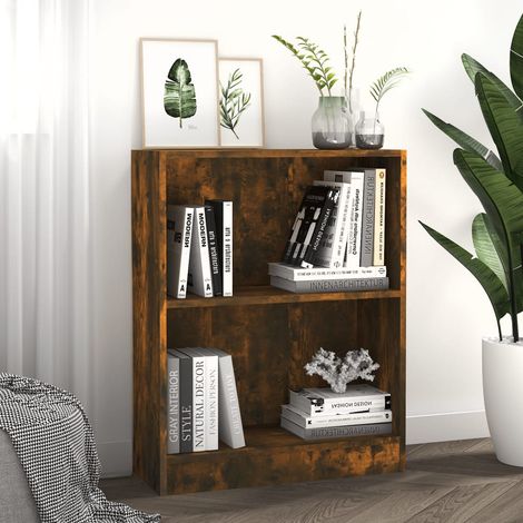 Bibliothèque Étagères de livres Meuble de Rangement Chêne fumé 60x24x74,5 cm Bois d'ingénierie BZREH9066141 (1/5)