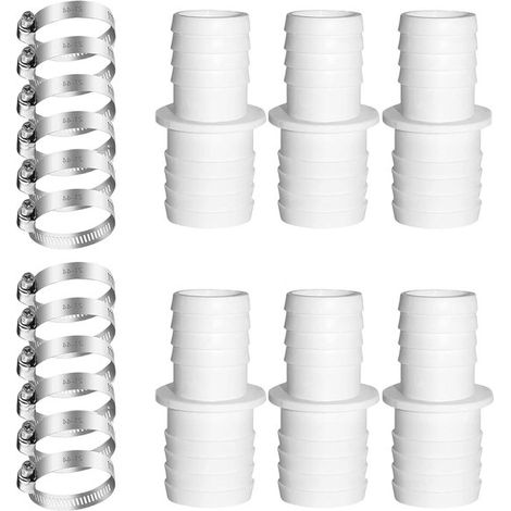 Set di 6 adattatori per tubo da piscina da 32 mm a 38 mm con 12 fascette stringitubo per pompe con filtro a sabbia e pompe da giardino. (1/5)