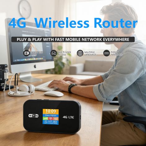 4G Portable WiFi Router, LTE Portable WiFi, Mobile MiFi SIM Card Slot -- MF967-PE Eurasian Edition Screen (1/3)