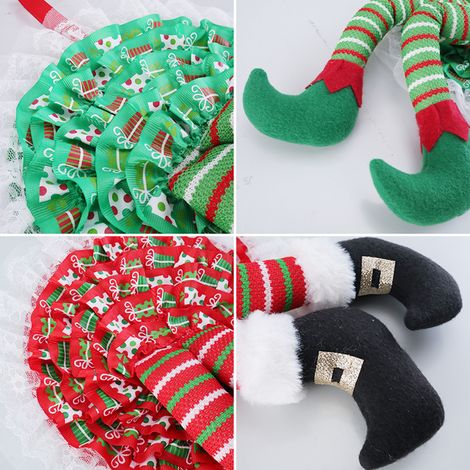 Guirlande de Noël lutin jambes décoration sapin suspendue (sachet) vert taille unique (1/4)