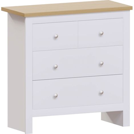 Arlington 4 Drawer Chest of Drawers Bedroom Storage Furniture, White