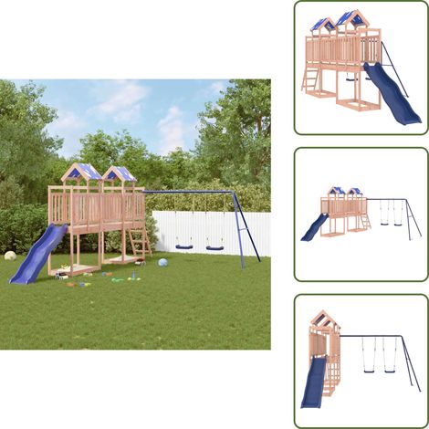 Juegos para niños - vidaXL Parque infantil de exterior madera maciza Douglas3156935 - Tobogán infantil