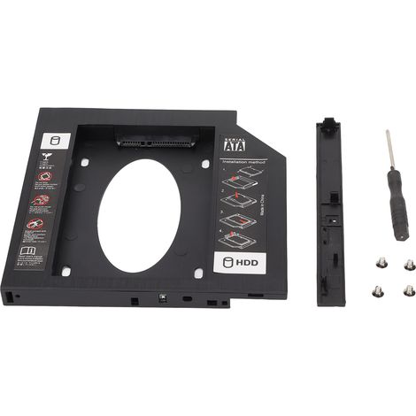 Adaptateur de disque dur 12.7mm 2.5 pouces SATA vers SATA pour emplacement CD/DVD d'ordinateur portable, support SSD et HDD (1/5)