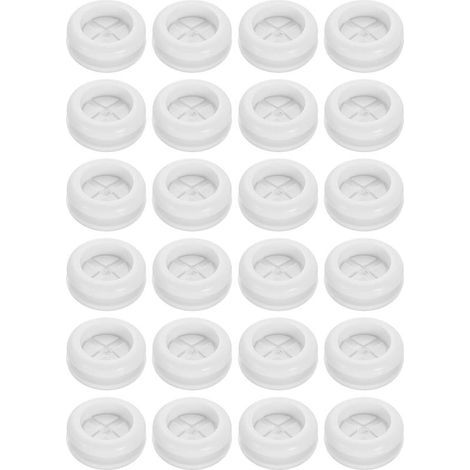 Lot de 24 œillets en caoutchouc pour trou de perçage de 16 mm, 14 mm ID double face pour protection de câble de pare-feu, blanc (1/5)