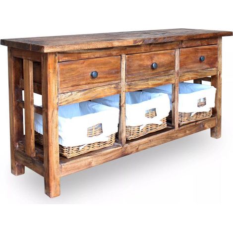 Credenza buffet consolle mobile contenitore in legno massello di recupero 100 cm 4402144