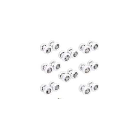 6,5 x 1,9 cm Roulettes Porte Coulissante – Lot de 8 Pièces, Roues en Caoutchouc pour Porte de Douche et Coulissante