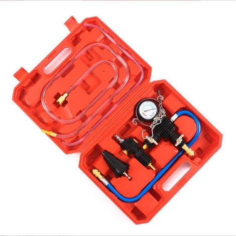 Testeur de circuit de refroidissement, remplissage sous vide radiateur universel, purge de liquide de refroidissement avec manomètre et valise (1/5)