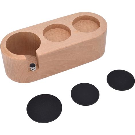Support de tasseur pour filtre à café 3 trous 58 mm, tapis de protection en bois antidérapant pour baristas (1/5)