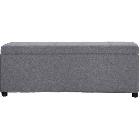 Maison Exclusive - Bank mit Staufach 116 cm Hellgrau Polyester (1/5)