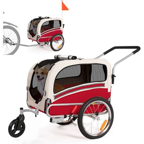 Sepnine 20303B Rimorchio per animali, pieghevole, impermeabile, 30KG - Rosso (1/5)