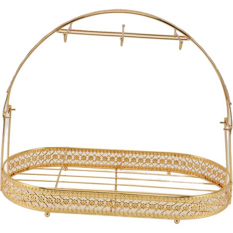GARRYFIZH Support de tasse en fer pour tasses à café, organisateur de vaisselle, égouttoir de rangement, support de séchage avec 6 crochets pour comptoir, armoire, table, cuisine, restaurant,bureau