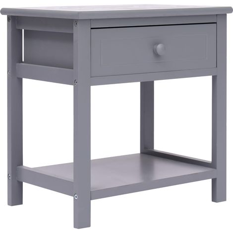 Maison Exclusive - Nachttische 2 Stk. Grau 40x29x42 cm Paulownia