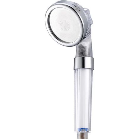 (Type transparent B) Pommeau de douche de salle de bain 3 jets réglable, douchette haute pression, filtre à pierres anioniques, accessoires de douche spa (1/5)