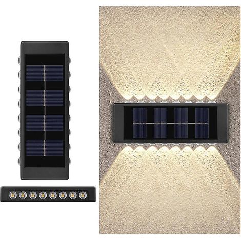 16 lampes solaires LED pour jardin extérieur, éclairage vers le haut et vers le bas, décoration murale, projecteurs étanches pour balcon.-AquaForge