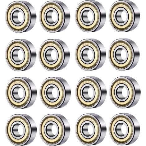 Sollbry – Lot de 20 roulements à billes 608 ZZ double blindage – Acier au carbone – Charge max 34 000 tr/min – Pour skateboard et imprimante 3D (1/5)