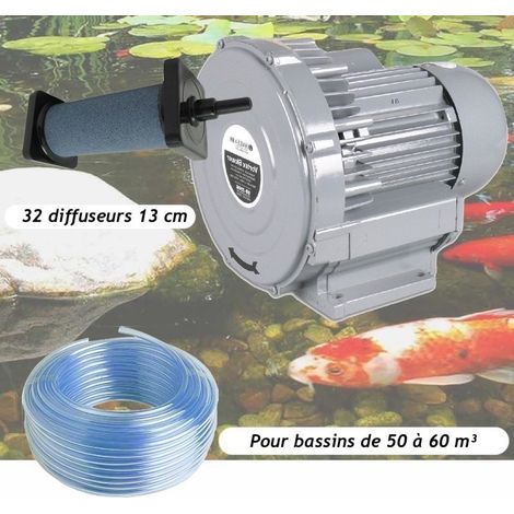 Kit Pompe à Air Vortex Turbine 60000 l/h + 32 Diffuseurs 13 cm Pour Bassins De Jardin (1/5)