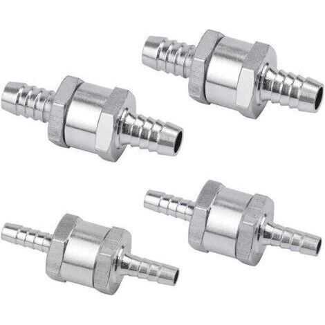 Satz mit 4 Diesel-Rückschlagventilen 6/8/10/12 mm, Kraftstoffventil aus Aluminiumlegierung mit Pfeil für Benzin-, Diesel-, Auto-, Boot- und Motorradmotorräder
