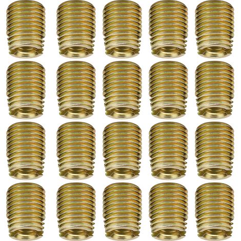 20 Pièces Inserts Filetés Auto-Taraudeurs en Acier Carbone 302 (Intérieur M8x1.25 Extérieur M12x1.5) (1/5)