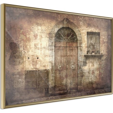 Affiche Murale Encadrée "Mysterious Door" 45 x 30 cm Or