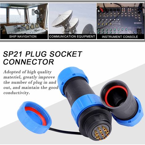 SP21 IP68 12-poliger wasserdichter Kunststoff-Luftfahrtstecker-Kabelverbinder (12-polig) (1/5)