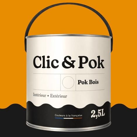 Peinture Bois Extérieur – POK BOIS - 2,5L - RAL 1007 - Jaune narcisse- Résistante aux intempéries - Ne s'écaille pas