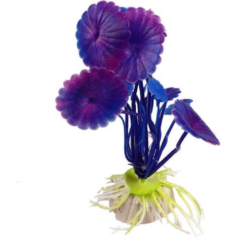 Trade Shop - Pianta 11,5 Cm Piantina Artificiale Per Acquario Piante Finte Plastica Viola -