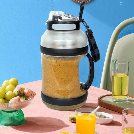 Tragbarer elektrischer USB-Zitrusentsafter, 2 l, ideal zur Zubereitung von Säften, Smoothies und Milchshakes (schwarz). (1/5)