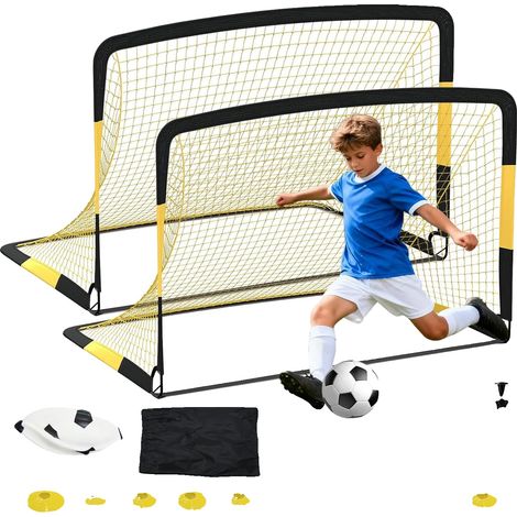 Fußballtore, tragbare Ausstattung, komplettes Trainingsset, 2er Pack (1/2)