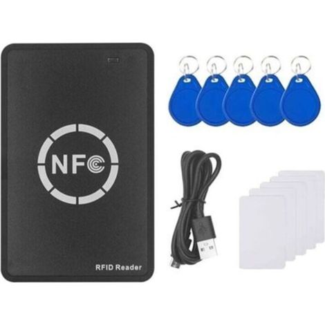 NFC-RFID-Lesegerät/Schreiber mit 5XUID-Karten- und Schlüsselanhänger-Duplikator zum Kopieren von Ausweisen und IC-Schlüsseln
