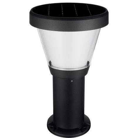 Borne solaire ERGO IP65 LED SMD 4.50W 435lm(250lm)/445lm(250lm) CRI80 3000K/4000K 90º Crépuscule 380mm Noir (1/5)