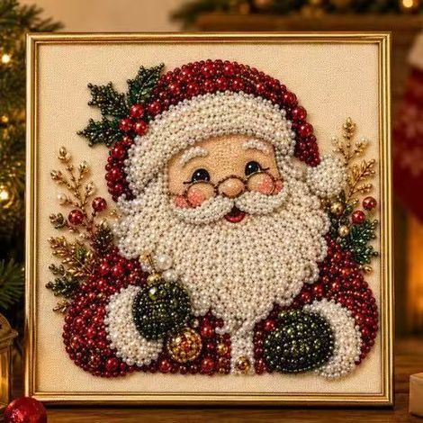 Creative 5D Acrylic Santa Claus Diamond Painting Door Hanging Wall Hanging Decoration DIY Ornament - A - 2020cm