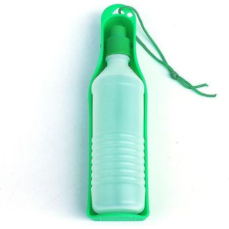 Gourde pliable de 500 ml en plastique vert pour chien (1/3)