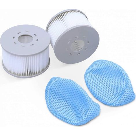 Lot de 2 filtres avec Filets pour spas gonflables MSPA V2. Ø108cm – 2 Cartouches filtrantes de Remplacement pour Spa Gonflable MSPA + 2 Filets de Protection pour Spa 2020 (1/5)