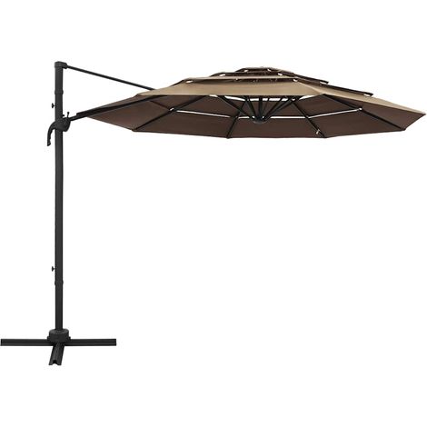 Maison Exclusive - Sonnenschirm mit Aluminium-Mast 4-lagig Taupe (1/5)