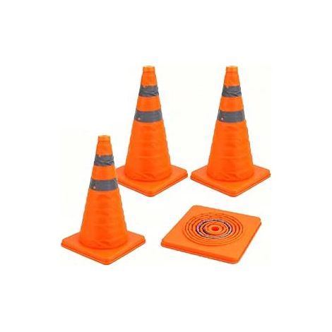 Cônes de Signalisation Pliables, 45 cm Cône Signalisation Réfléchissant, Plot de Chantier avec Sac de Transport, Cône de Sécurité Chantier pour Délimitation Stationnement d’Urgence Parking (1/2)
