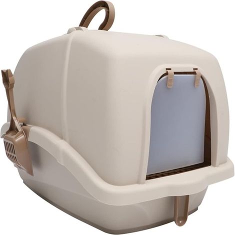 JIREOU Fully Enclosed Cat Litter Box Super Large Size Portable Cat Spill-Proof Actors Pet Toilet Trays D (1/5)
