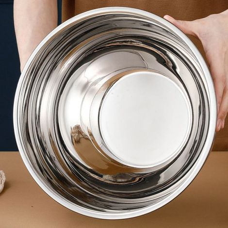 1 Bol à mélanger,Acier inoxydable,20 cm,Couvercle inclus,Résistant aux rayures,Empilable,Cuisine (1/5)