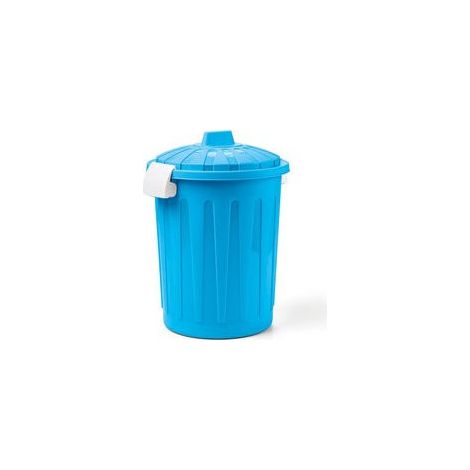 Pattumiera bidone con Coperchio Chiusura a Ganci Colore Blu 23 litri