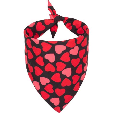 Lot de bandanas assortis Saint-Valentin pour chiens, foulard triangle réversible pour chiens petits, moyens et grands, taille ajustable, cadeau Noir (1/5)